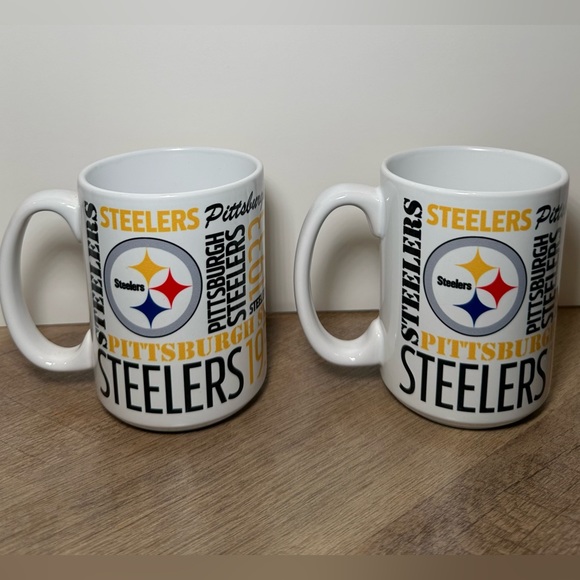 15oz NFL Pittsburg Steelers Coffee‎ Mugs 2pc set - Picture 1 of 3